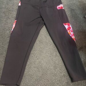 Black and Red Leggings with Vibrant Accents